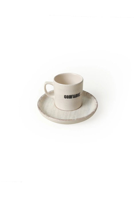 Hermia Juego de tazas de café Blanco y negro, 12 piezas